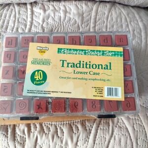 Letter and Number stamp set 40 pcs in case lower case letters New Sealed Case
